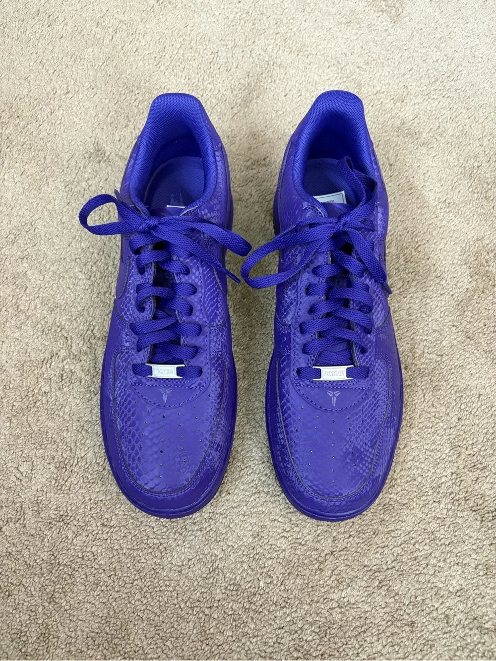 NEW Men’s Size 12 Nike Air Force 1 Low Kobe Mamba Court Purple IB0018-500